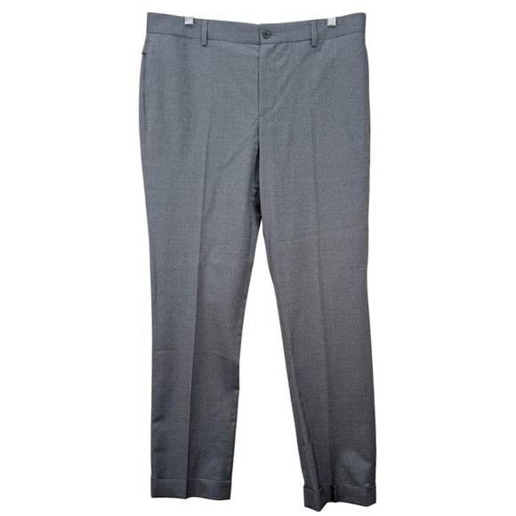 Polo Ralph Lauren Pants - Polo Ralph Lauren Wool Dress Pants‎ Womens 12 Gray Flat Front Cuffed Modern USA